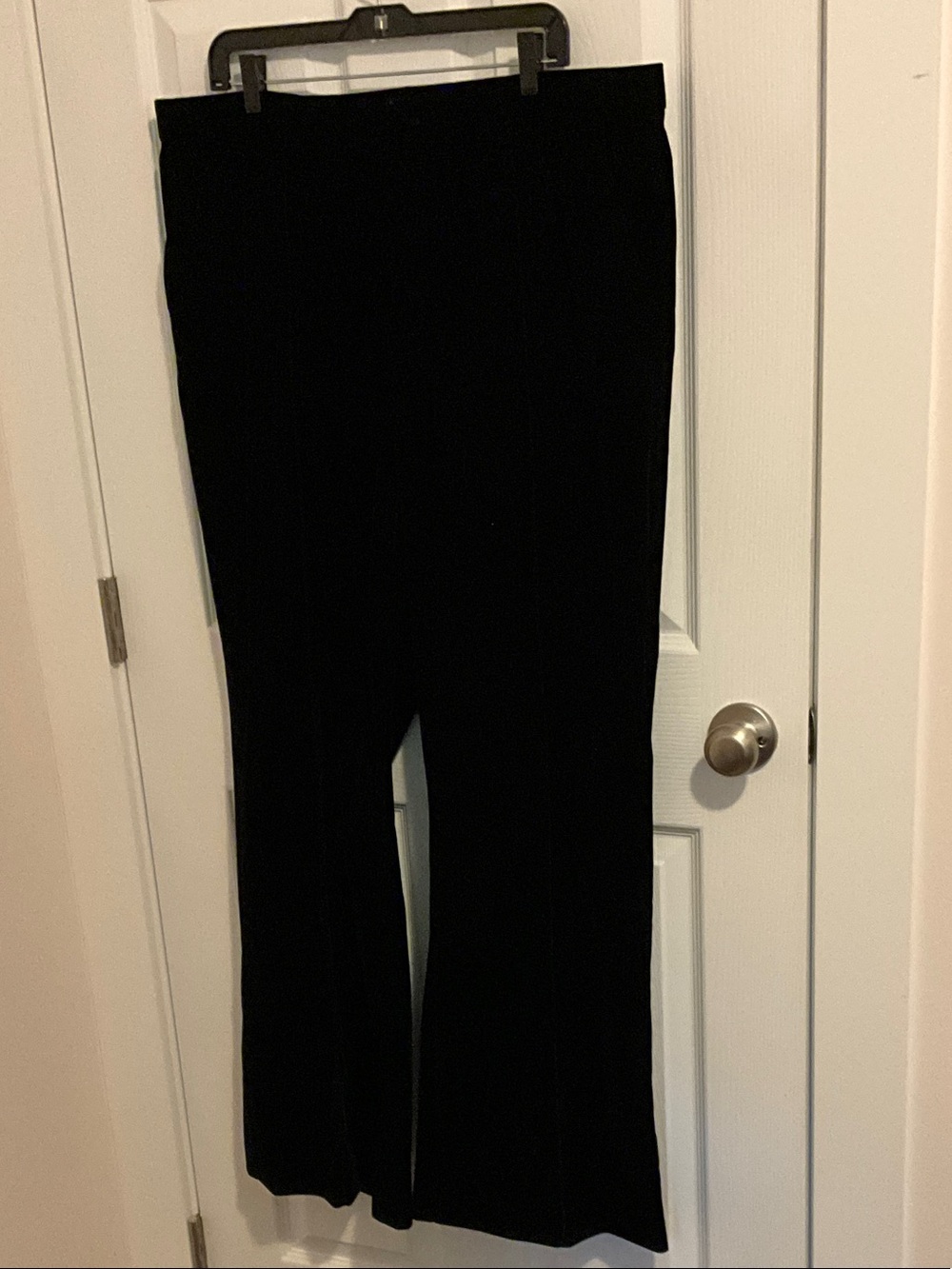Christian Siriano Black Boot-Cut Velvet Pants